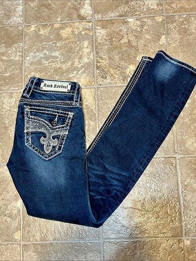 Rock Revival Avery Straight Jeans Blue Waist 26